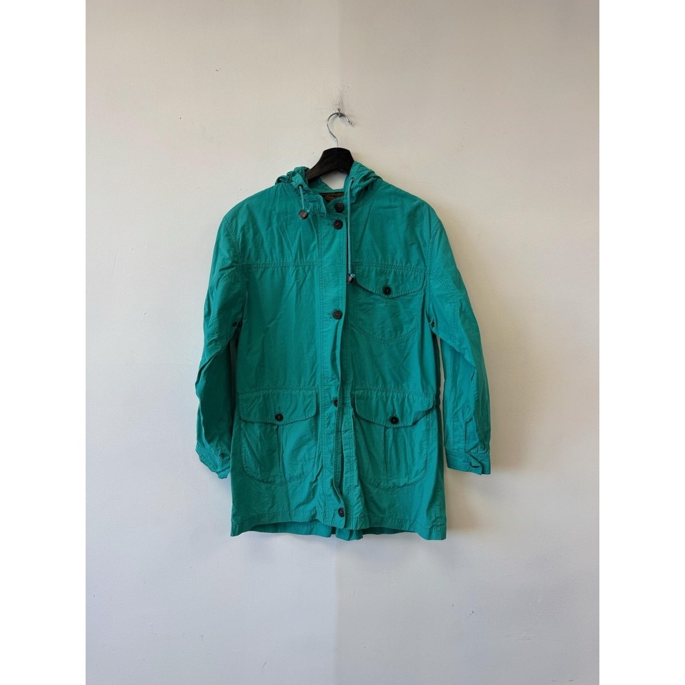 Vintage Eddie Bauer Coat Mens Medium Green Hooded Cotton Field Parka 80s 90s